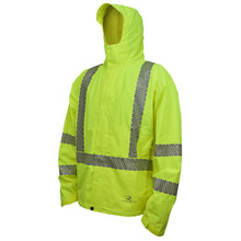 Load image into Gallery viewer, Radians RW11 - Safety Green High Visibility Rain Jacket | Front Left View