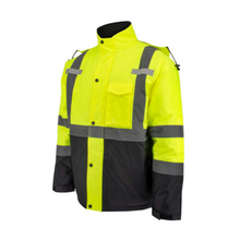 Load image into Gallery viewer, Radians SJ411QB-3ZGS - Safety Green Hi-Viz Parka | Front Left View