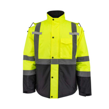 Load image into Gallery viewer, Radians SJ411QB-3ZGS - Safety Green Hi-Viz Parka | Front View