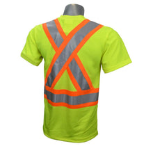 Load image into Gallery viewer, Radians ST11BX-2 – Safety Green Hi-Viz Short Sleeve Shirts | Back View