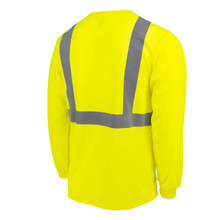 Load image into Gallery viewer, Radians ST21-2 - Safety Green Hi-Viz Long Sleeve Shirt | Back Right View