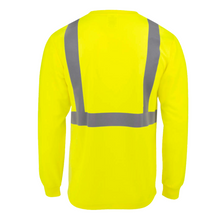 Load image into Gallery viewer, Radians ST21-2 - Safety Green Hi-Viz Long Sleeve Shirt | Back View