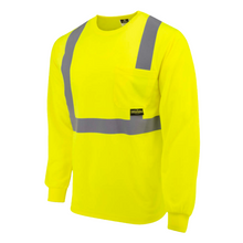 Load image into Gallery viewer, Radians ST21-2 - Safety Green Hi-Viz Long Sleeve Shirt | Front Left View