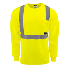 Load image into Gallery viewer, Radians ST21-2 - Safety Green Hi-Viz Long Sleeve Shirt | Front View
