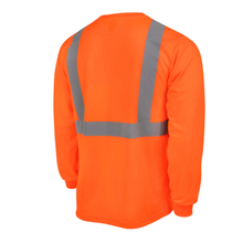 Load image into Gallery viewer, Radians ST21-2 - Safety Orange Hi-Viz Long Sleeve Shirt | Back Right View