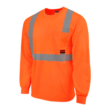 Load image into Gallery viewer, Radians ST21-2 - Safety Orange Hi-Viz Long Sleeve Shirt | Front Left View