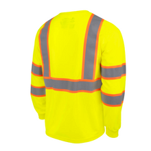 Load image into Gallery viewer, Radians ST41 - Safety Green Hi-Viz Long Sleeve Shirt | Back Right View