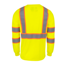 Load image into Gallery viewer, Radians ST41 - Safety Green Hi-Viz Long Sleeve Shirt | Back View