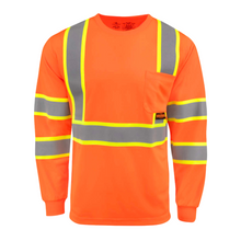 Load image into Gallery viewer, Radians ST41 - Safety Orange Hi-Viz Long Sleeve Shirt | Front View
