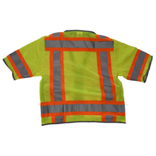 Load image into Gallery viewer, Radians SV55-3ZGD - Safety Green Surveyor Safety Vest | Back Flat View