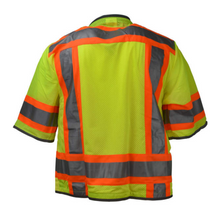 Load image into Gallery viewer, Radians SV55-3ZGD - Safety Green Surveyor Safety Vest | Back View