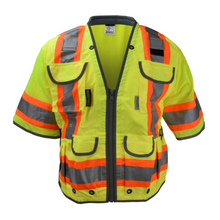 Load image into Gallery viewer, Radians SV55-3ZGD - Safety Green Surveyor Safety Vest | Front View