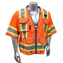 Load image into Gallery viewer, Radians SV55-3ZGD - Safety Orange Surveyor Safety Vest | Front View