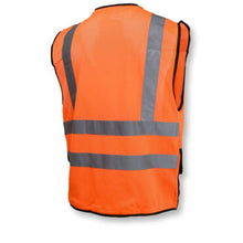 Load image into Gallery viewer, RAD SV59B-2 – Safety Orange Surveyor Safety Vest | Back Right View