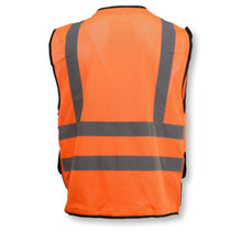 Load image into Gallery viewer, RAD SV59B-2 – Safety Orange Surveyor Safety Vest | Back View