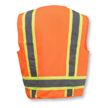 Load image into Gallery viewer, Radians SV62 - Safety Orange Surveyor Safety Vest | Back View