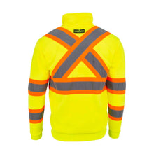 Load image into Gallery viewer, Radians SW01X-2PGS - Safety Green ANSI Class 3 Sweatshirt | Detached Hood Back View