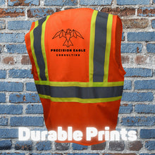 Load image into Gallery viewer, Class 2 Safety Vest with Two-Tone Trim, 1 Color Back Print