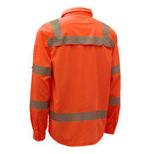 Load image into Gallery viewer, GSS 7506 - Safety Orange Hi-Viz Button Down Shirts | Back Left View