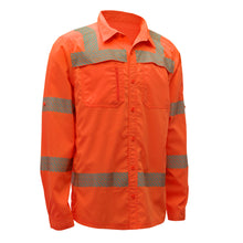 Load image into Gallery viewer, GSS 7506 - Safety Orange Hi-Viz Button Down Shirts | Front Right View