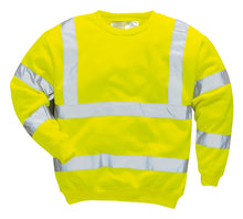Load image into Gallery viewer, Portwest B303YER - Safety Green ANSI Class 3 Sweatshirt | Front Flat View
