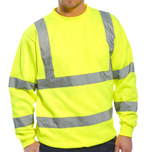 Load image into Gallery viewer, Portwest B303YER - Safety Green ANSI Class 3 Sweatshirt | Front View