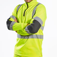 Load image into Gallery viewer, Portwest B308YER - Safety Green ANSI Class 3 Sweatshirt | Front Left View