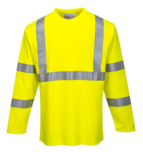 Load image into Gallery viewer, Portwest FR96 - Safety Green FR High Visibility Shirt | Front View