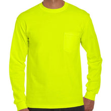 Load image into Gallery viewer, Gildan 2410, High Visibility Long Sleeve Pocket T-Shirt