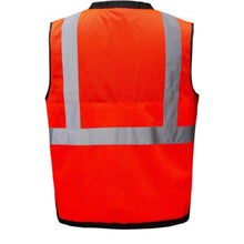 Load image into Gallery viewer, GSS 1202 – Hi-Viz Red Surveyor Safety Vest | Back View