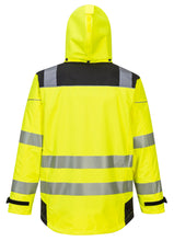 Load image into Gallery viewer, Portwest PW365YBR - Safety Green Hi-Viz Parka | Back View Hood