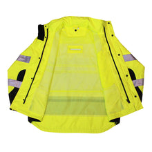 Load image into Gallery viewer, Radians RW32-3Z1Y | Safety Green Hi-Viz Rain Jacket | Inside Flat View