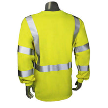 Load image into Gallery viewer, Radians LHV-FR-TS-LS-C3 – Safety Green FR High Visibility Shirts | Back Left view