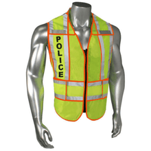 Load image into Gallery viewer, Radians LHV-207-OSPT-POL - Orange Trim Police Safety Vest | Front View