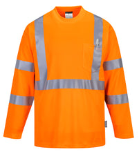 Load image into Gallery viewer, Portwest S191ORR - Safety Orange Hi-Viz Long Sleeve Shirt | Front View