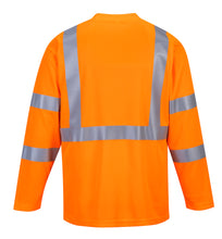 Load image into Gallery viewer, Portwest S191ORR - Safety Orange Hi-Viz Long Sleeve Shirt | Back View