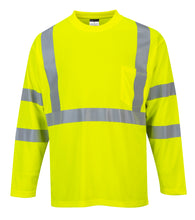 Load image into Gallery viewer, Portwest S191YER - Safety Green Hi-Viz Long Sleeve Shirt | Front View