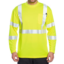 Load image into Gallery viewer, Portwest S191YER - Safety Green Hi-Viz Long Sleeve Shirt | Front View 2