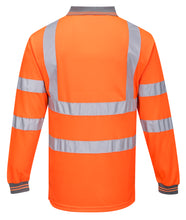 Load image into Gallery viewer, Portwest S277ORR - Safety Orange Hi-Viz Polo Shirt | Back View