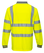 Load image into Gallery viewer, Portwest S277YER - Safety Green Hi-Viz Polo Shirt | Back View