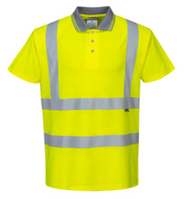Load image into Gallery viewer, Portwest S477YER - Safety Green Hi-Viz Polo Shirt | Front View