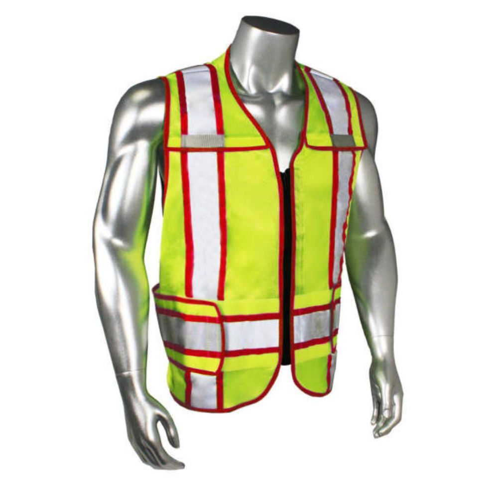 Adjustable Breakaway Safety Vest w/Red Trim