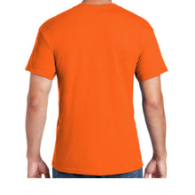 Load image into Gallery viewer, Gildan 8000 – Safety Orange Hi-Viz Short Sleeve Shirt | Back View