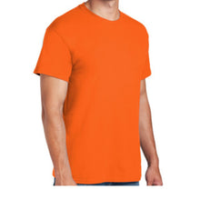 Load image into Gallery viewer, Gildan 8000 – Safety Orange Hi-Viz Short Sleeve Shirt | Front Right View