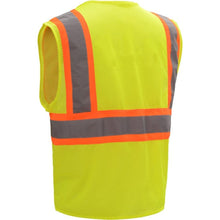 Load image into Gallery viewer, GSS 1005 - Safety Green ANSI Class 2 Safety Vests Back Left View