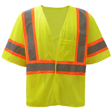 Load image into Gallery viewer, GSS 2007 - Safety Green ANSI Class 3 Safety Vest | Front View