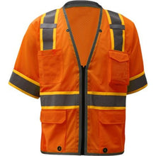 Load image into Gallery viewer, GSS 2702 – Safety Orange Surveyor Safety Vest | Front View