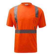 Load image into Gallery viewer, GSS 5002 - Safety Orange Hi-Viz Short Sleeve Shirt | Front View