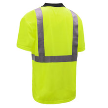 Load image into Gallery viewer, GSS 5004 - Safety Green Hi-Viz Polo Shirt | Back Left View