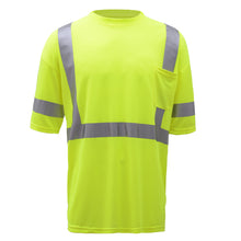 Load image into Gallery viewer, GSS 5007 - Safety Green Hi-Viz Short Sleeve Shirt | Front View
